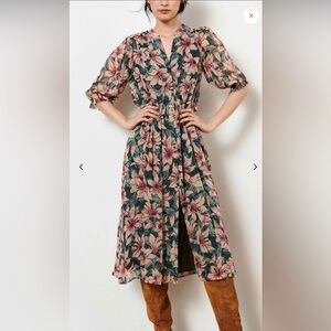 BA&SH BROOK Floral mid dress 0 **ripped**